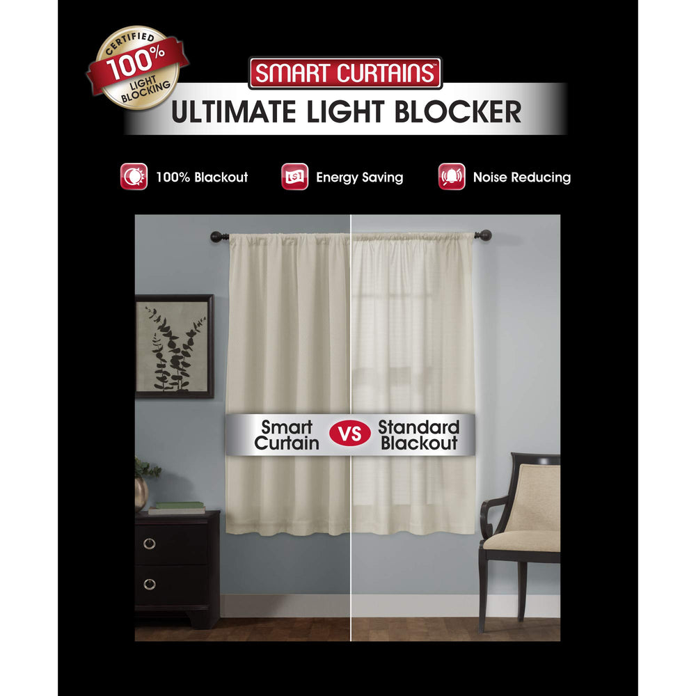 Maytex Jamie Blackout Window Curtain 50 inches x 63 inches Stone - Diamond Home USA