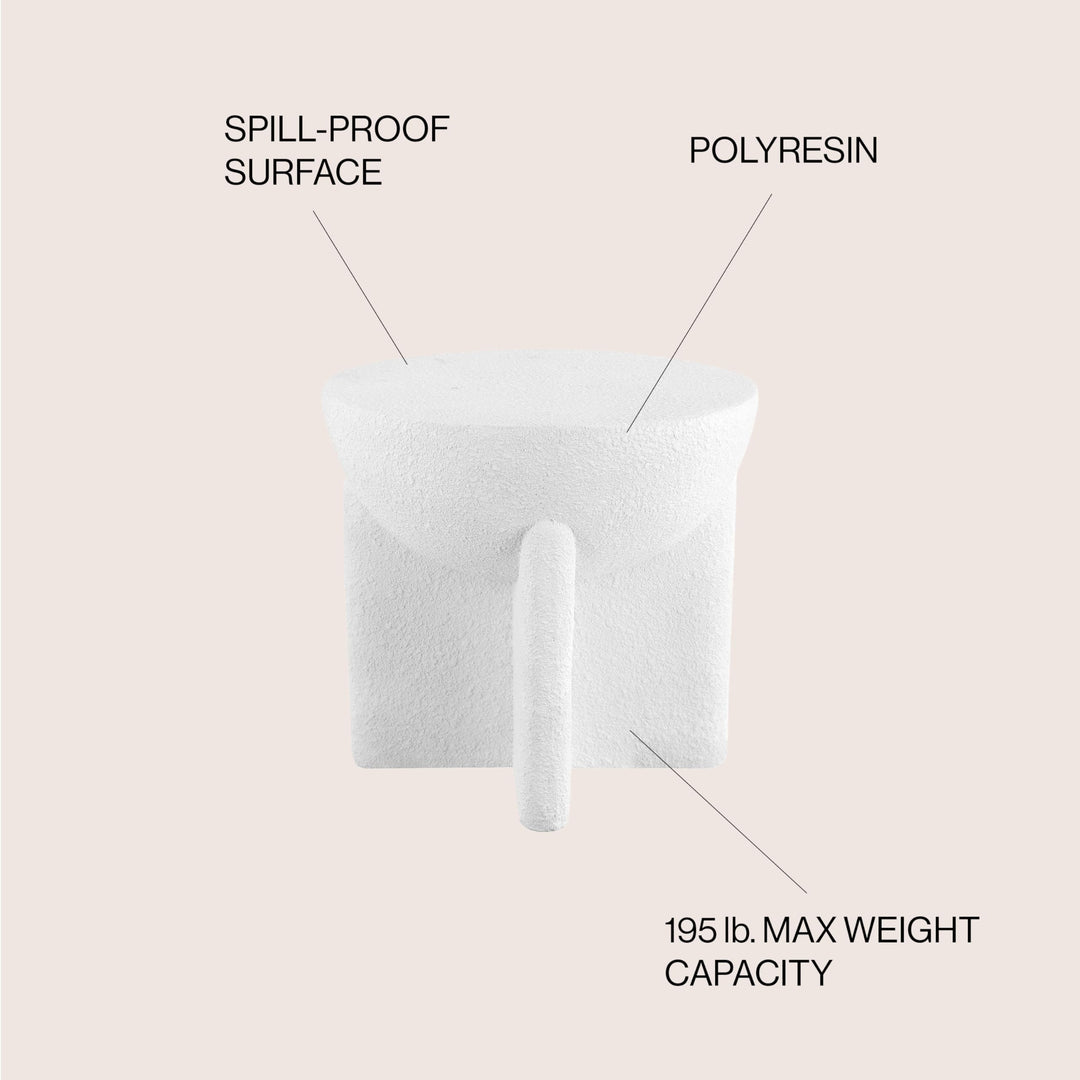 Sage 16.25" Minimalist Modern Drum Accent Table , by JONATHAN Y
