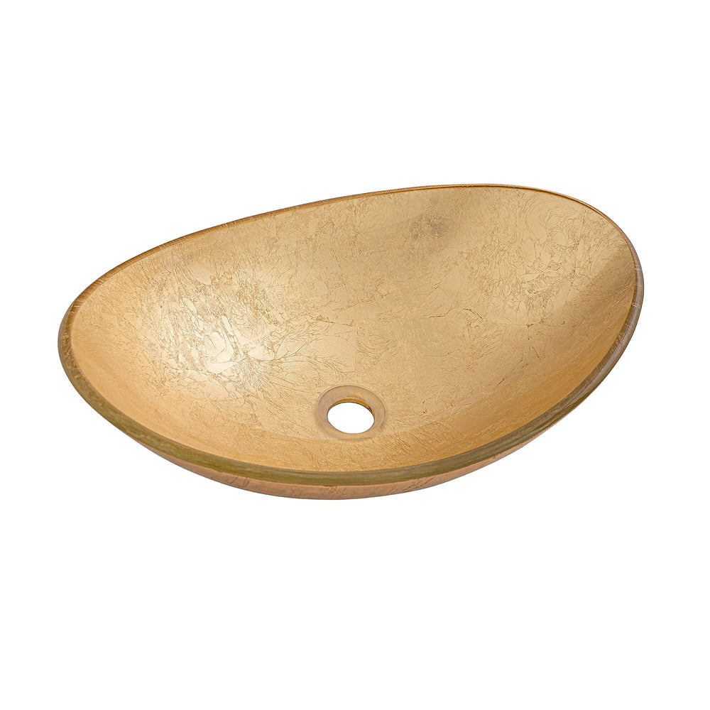 Fine Fixtures modern glass Vessel Oval 20 X 14 in Gold - Diamond Home USA