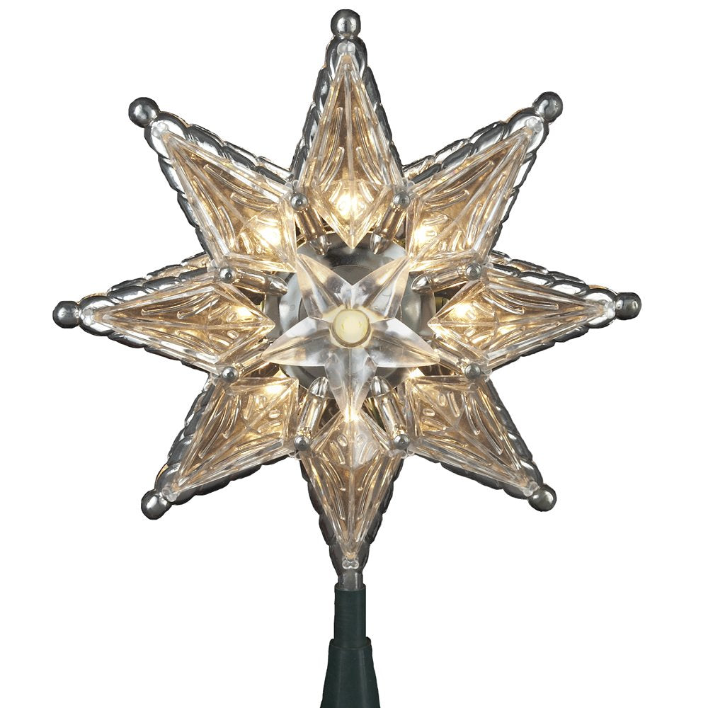 Kurt S. Adler Kurt Adler 10-Light 8-Point Star Christmas 8-Inch Clear Treetop