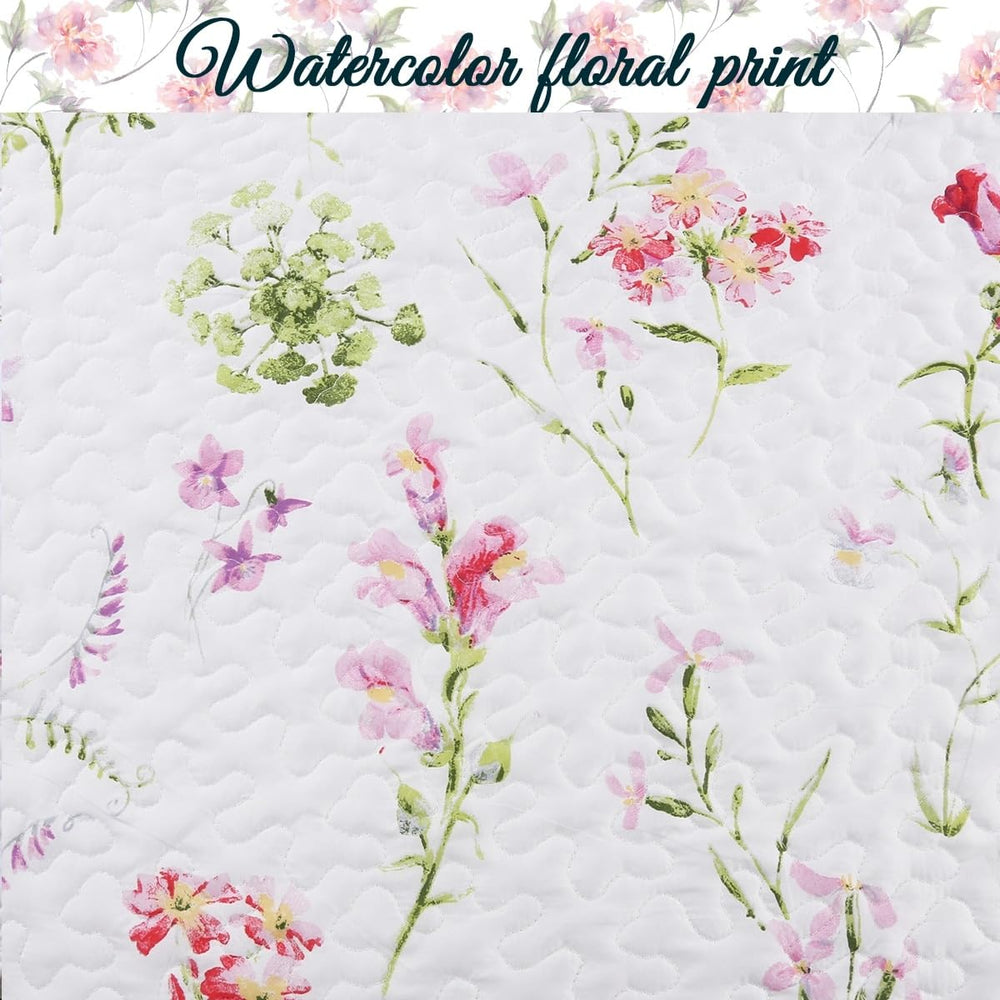 Cozy Line Summer Bloom Floral Garden 3 Piece Pink White Polyester Throw - Diamond Home USA