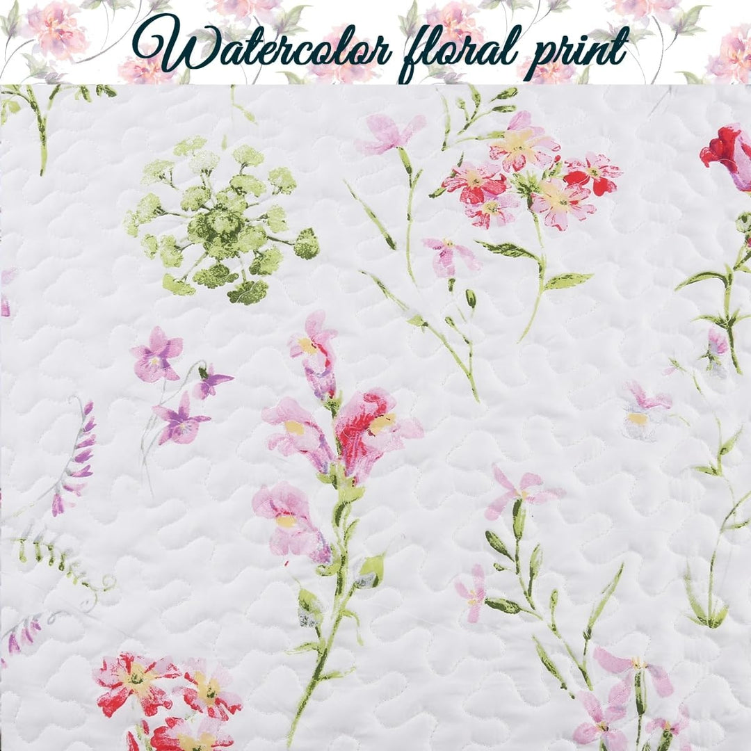 Cozy Line Summer Bloom Floral Garden 3 Piece Pink White Polyester Throw - Diamond Home USA