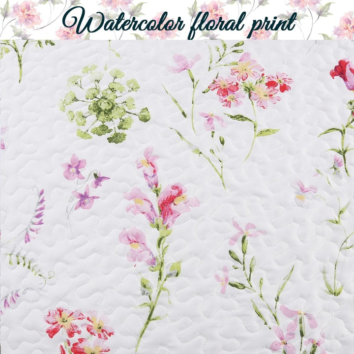 Cozy Line Summer Bloom Floral Garden 3 Piece Pink White Polyester Throw - Diamond Home USA