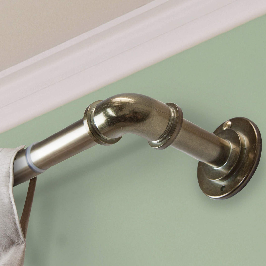 InStyleDesign Industrial Steel Pipe 1-inch Adjustable Curtain Rod