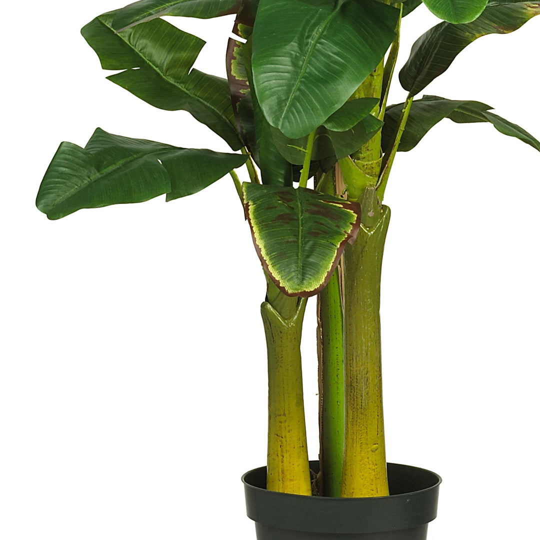 Nearly Natural 5226 6ft. Triple Stalk Banana Silk Tree Green 53.25" x 13" x - Diamond Home USA