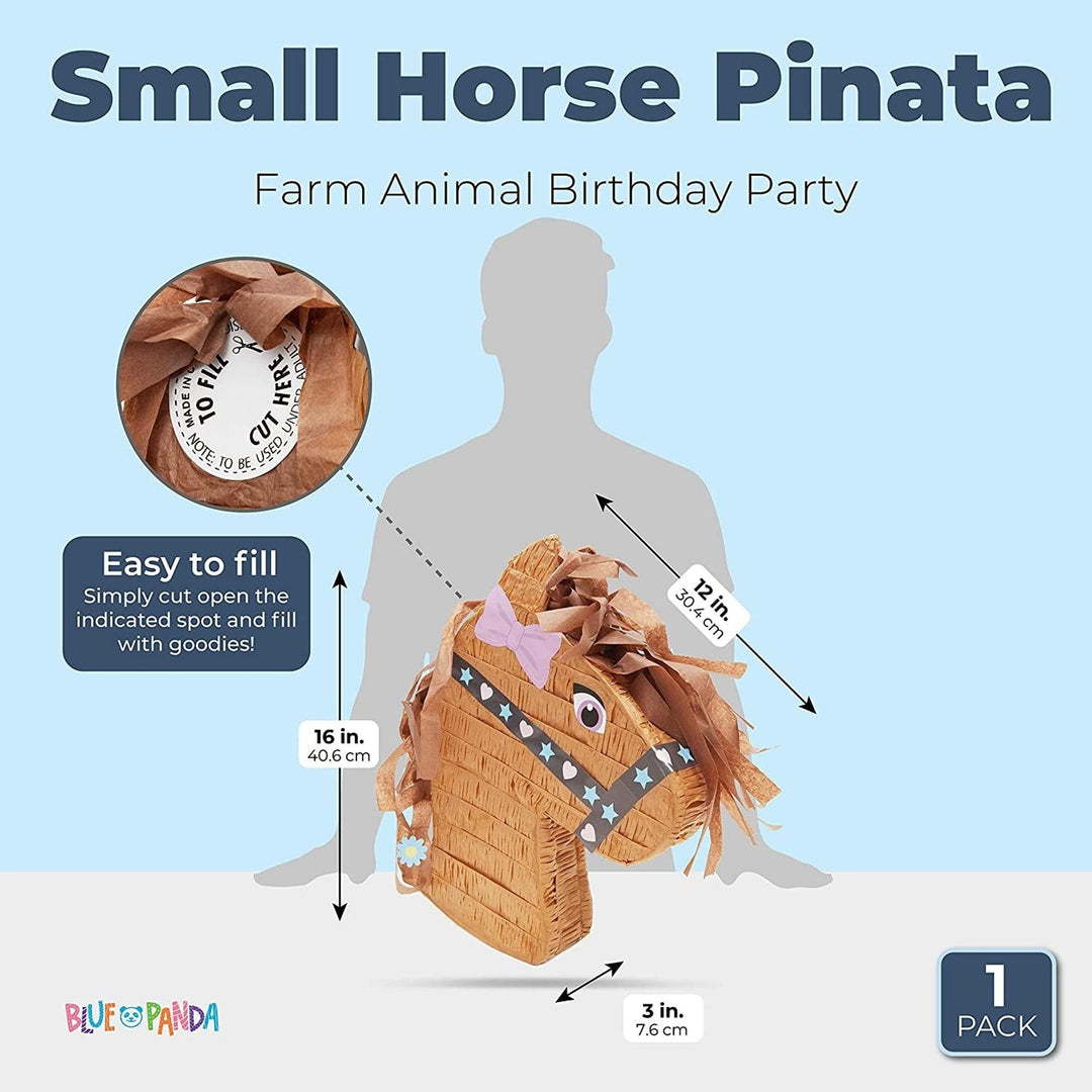 Horse Pony Pinata for Girls Birthday Party (12 X 16 3 in) Brown Wood - Diamond Home USA