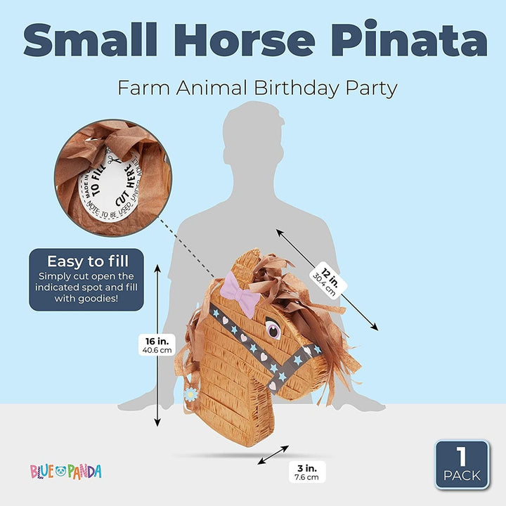 Horse Pony Pinata for Girls Birthday Party (12 X 16 3 in) Brown Wood - Diamond Home USA