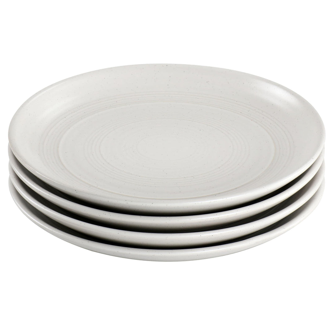 Bee and Willow Home 7 Inch 4 Piece Round Stoneware Appetizer Plate Set in - Diamond Home USA