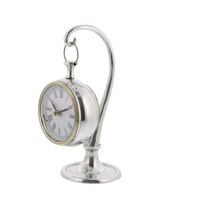 Aluminum 'Ship's Time' Suspended Table Clock Silver Modern Contemporary - Diamond Home USA