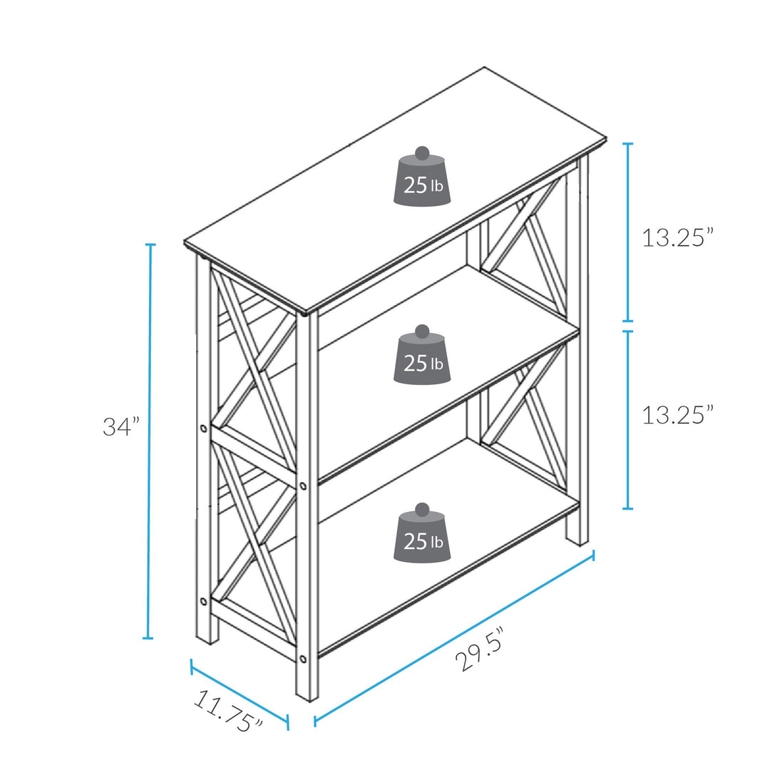 Casual Home Shelf Bookcase Black - Diamond Home USA