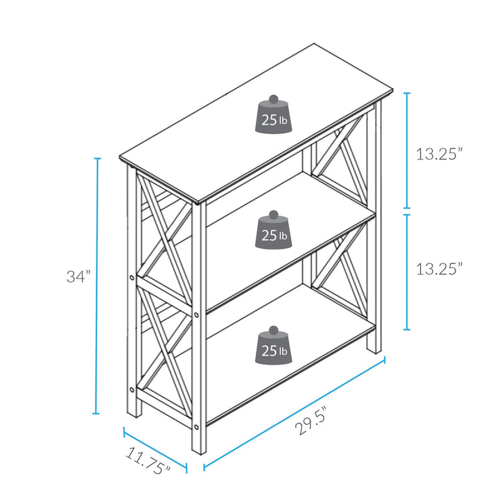 Casual Home Shelf Bookcase Black - Diamond Home USA