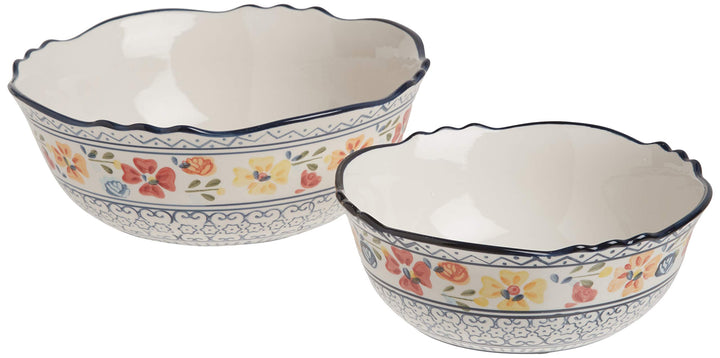 Gibson Elite Hand-Painted Dinnerware Set 2-Piece Serving Bowls Luxembourg