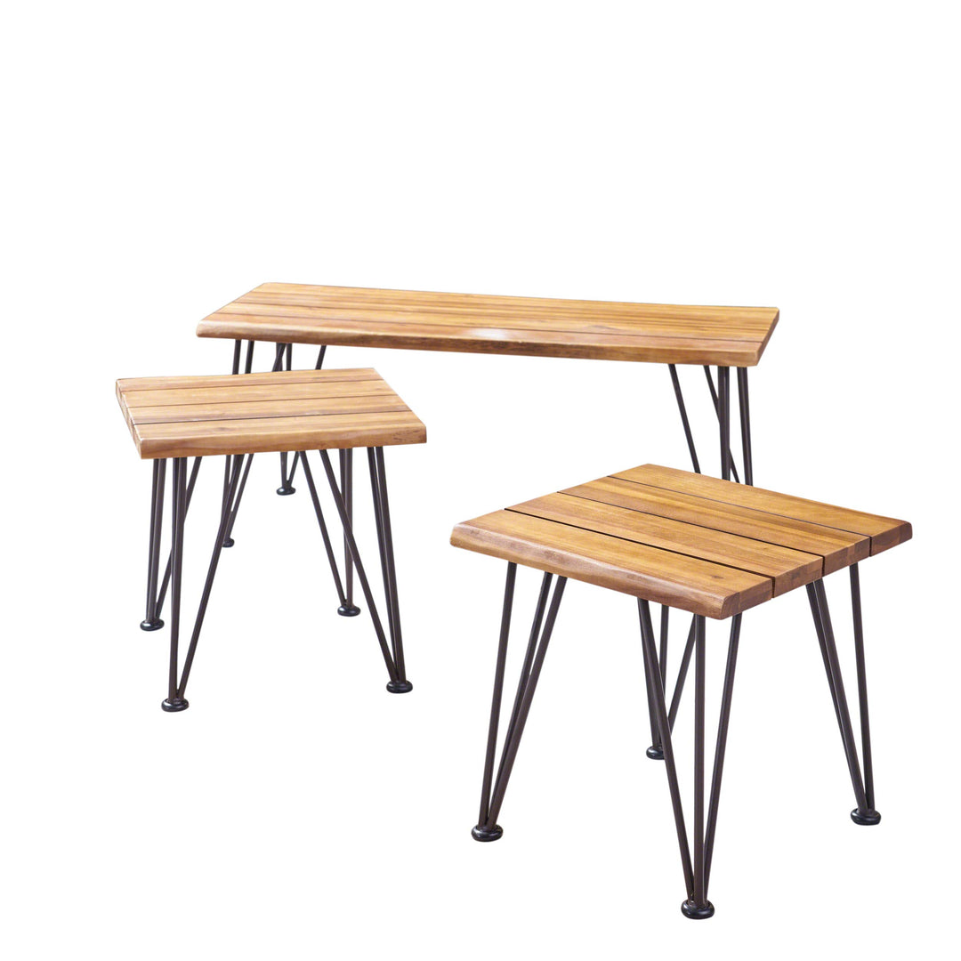 Christopher Knight Home Zion Outdoor Industrial Rustic Iron and Acacia Wood