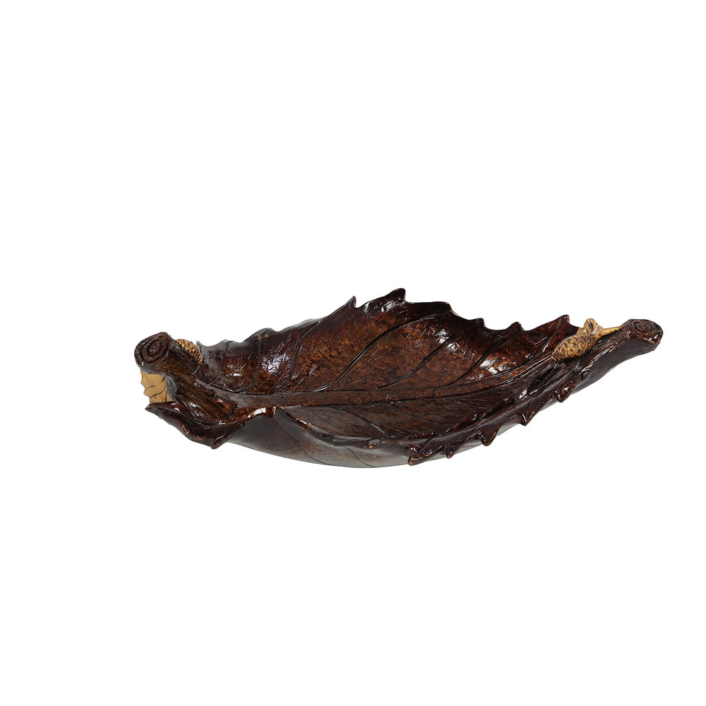 Bronze Polystone Traditional Decorative Bowl Nature 7 X 22 12 Solid Oval Plastic - Diamond Home USA