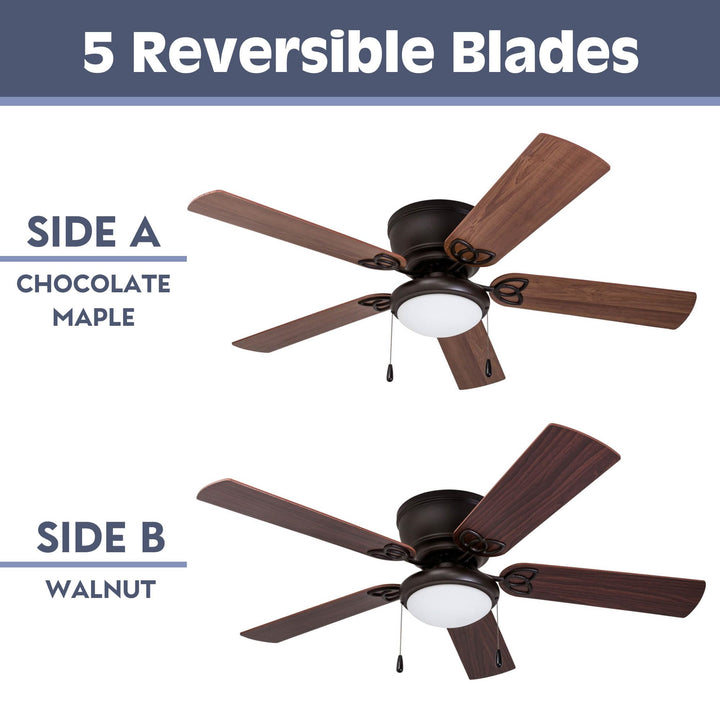 Prominence Home Benton 52 Inch Traditional Flush Mount Indoor LED Ceiling Fan Bronze - Diamond Home USA