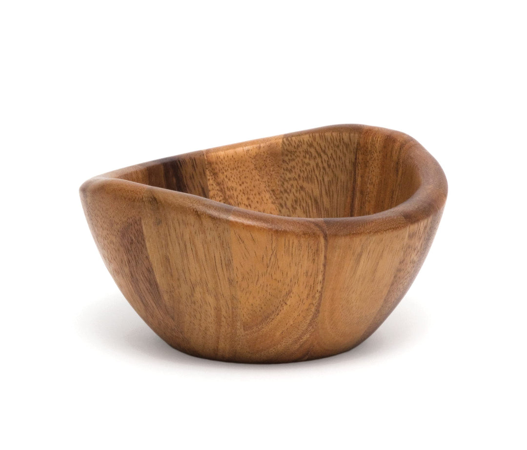 Lipper International Acacia 6 x 3 Wave Bowl Set of 4 20 fl.oz. Brown - Diamond Home USA