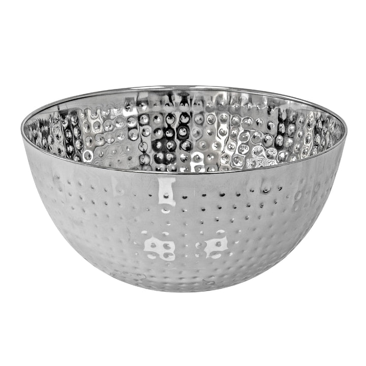 Stainless Steel Hammered Salad Bowl 9.50" Set Of 2 Silver Dishwasher Safe