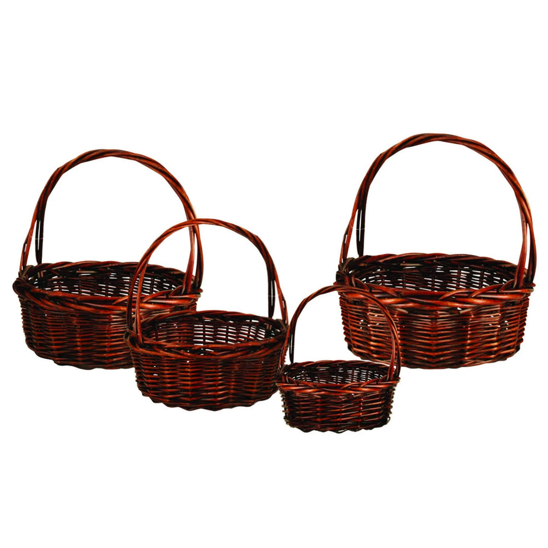 Wald Imports Dark Brown Willow Baskets (Set of 4)