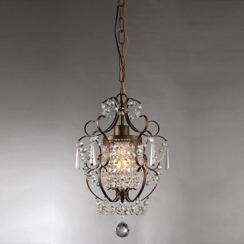 Warehouse of Tiffany RL4025BR Rosalie 1-Light Antique Bronze 11 inch Crystal - Diamond Home USA