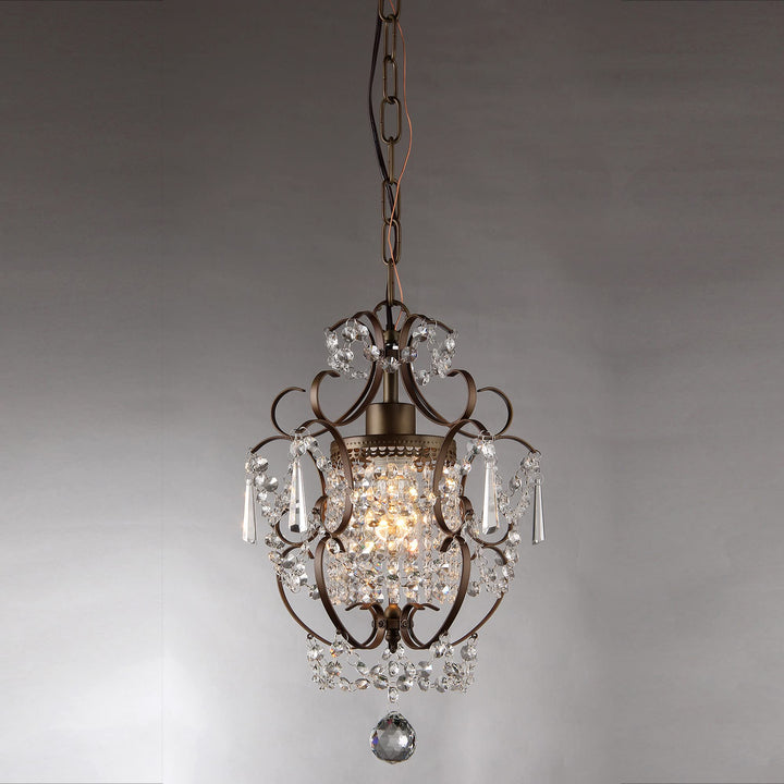 Warehouse of Tiffany RL4025BR Rosalie 1-Light Antique Bronze 11 inch Crystal - Diamond Home USA