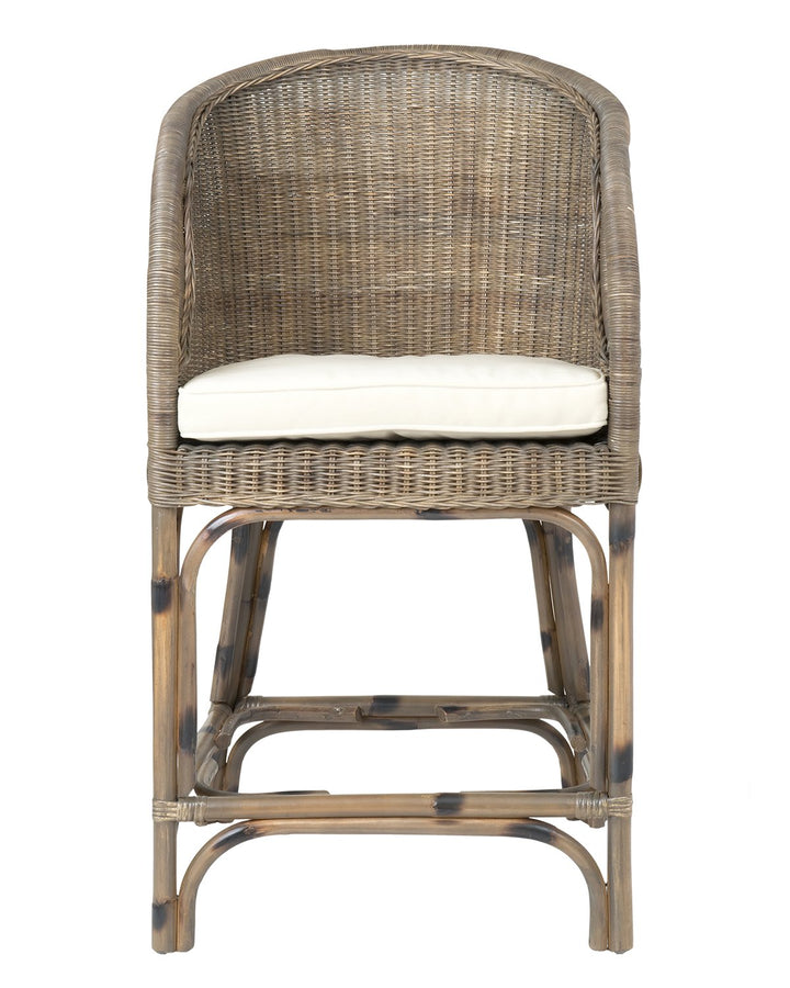 East at Main Layla Brown Rattan Counterstool (21x20.5x38) - Diamond Home USA