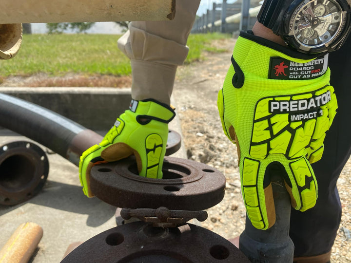 MCR Safety Gloves PD4900XXXXL Predator Mechanic Gloves Hi-Visibility Cut - Diamond Home USA