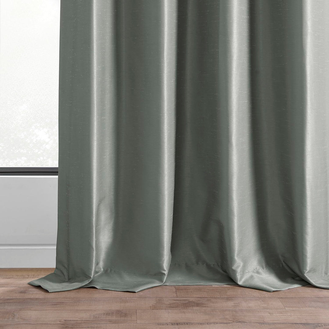 HPD Half Price Drapes Grommet Blackout Curtains for Bedroom Faux Dupioni Silk 50 - Diamond Home USA