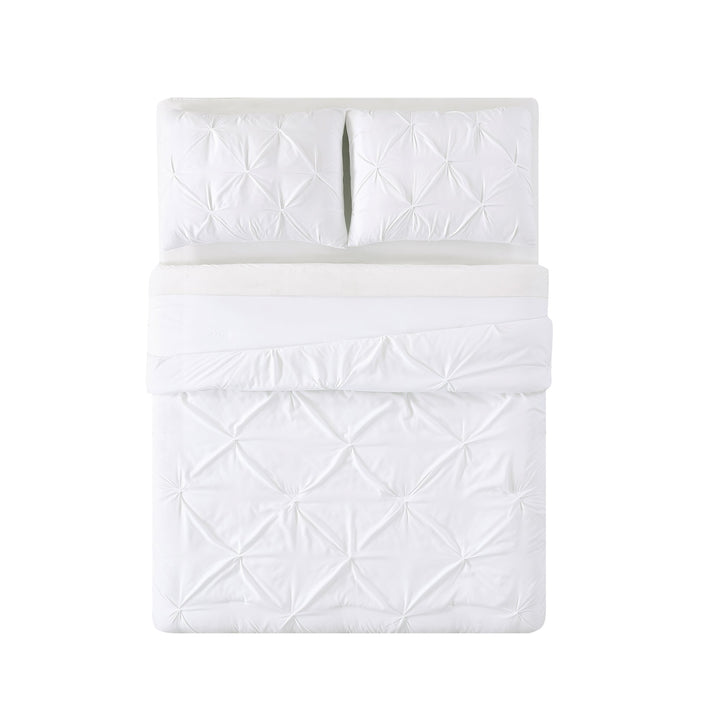 Truly Soft Everyday Pleated Duvet Set Full/Queen White - Diamond Home USA