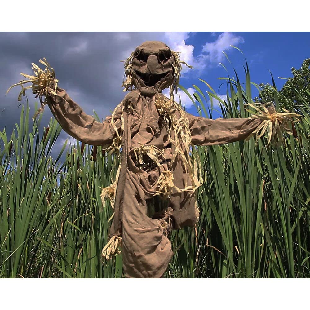 Haunted Hill Farm Life-Size Scary Talking Scarecrow Halloween Animatronic with - Diamond Home USA