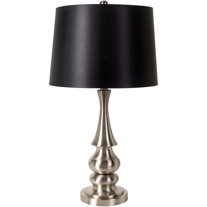 Modern Metal Table Lamp 28" h X 15" w 15" d Metallic Contemporary Nickel - Diamond Home USA