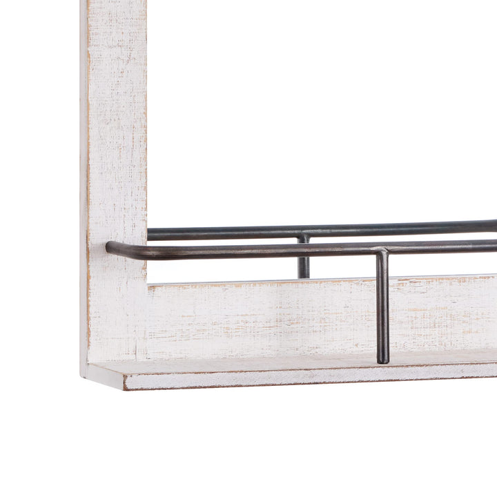 FirsTime & Co. Rustic Ivywood Barn Door Wall Mirror With Shelf Vintage