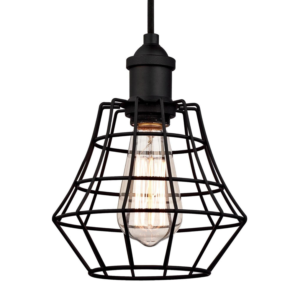 Westinghouse 6105300 Nathaniel One-Light Indoor Mini Pendant Matte Black - Diamond Home USA