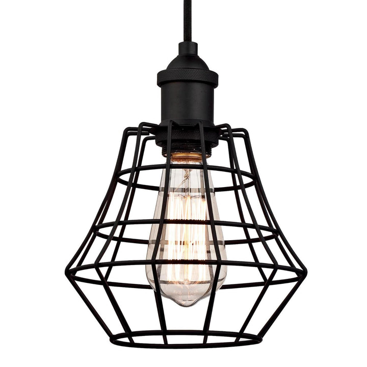 Westinghouse 6105300 Nathaniel One-Light Indoor Mini Pendant Matte Black - Diamond Home USA