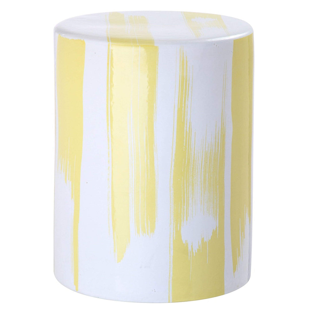 Yellow Garden Stool - 13" X 17" Ceramic