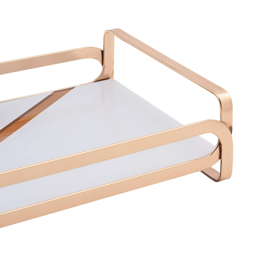 Home Details Color Block Vanity Tray in Gold 12.8x 6.65x 2.5 Modern Contemporary - Diamond Home USA