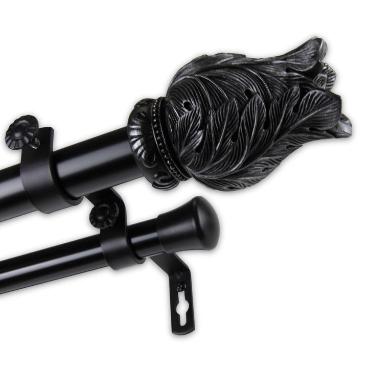 InSyleDesign Aremis 1 inch Diameer Adjusable Double Curain Rod Bronze 120 - Diamond Home USA