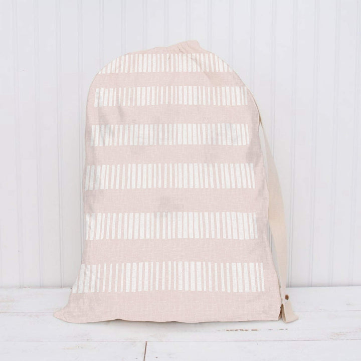Laundry Stripe Pink Laundry Bag 28" X 36" Pink Polyester - Diamond Home USA