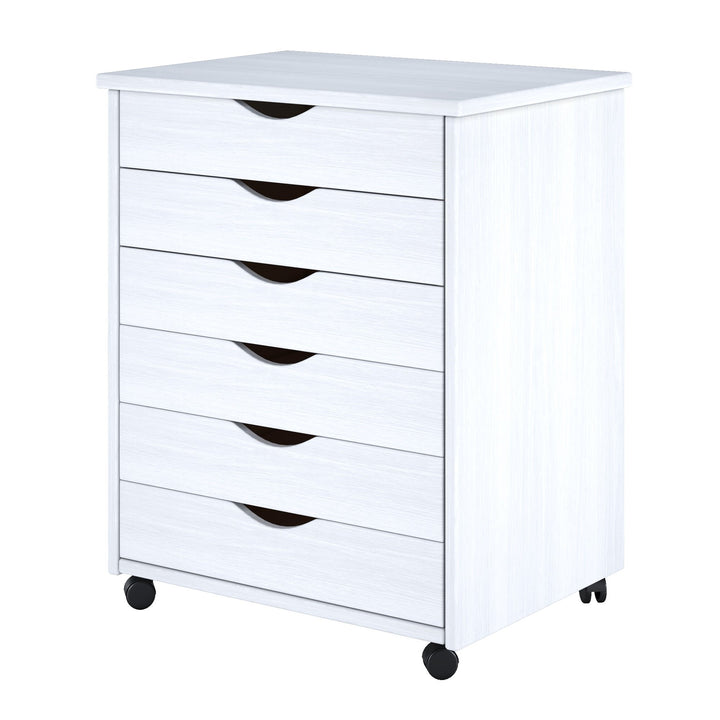 Adeptus Original Roll Cart Solid Wood 6 Drawer Extra Wide Drawers Roll Carts