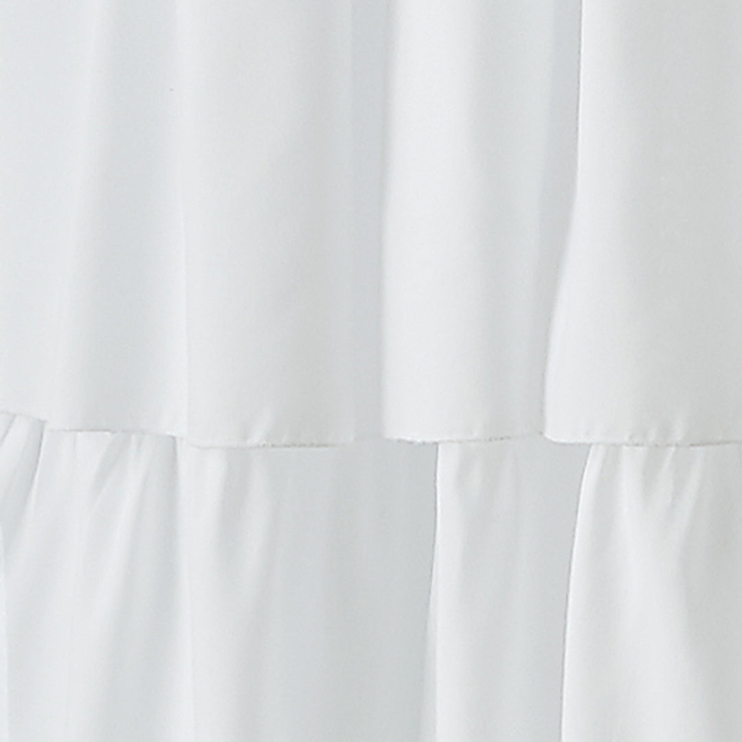 Curtainworks Flounced Ruffle Rod Pocket one Curtain Panel 63 in White - Diamond Home USA