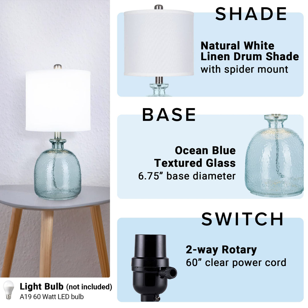 Catalina Lighting 20687-000 Textured Glass Table Lamp Desk Lamp for Office - Diamond Home USA