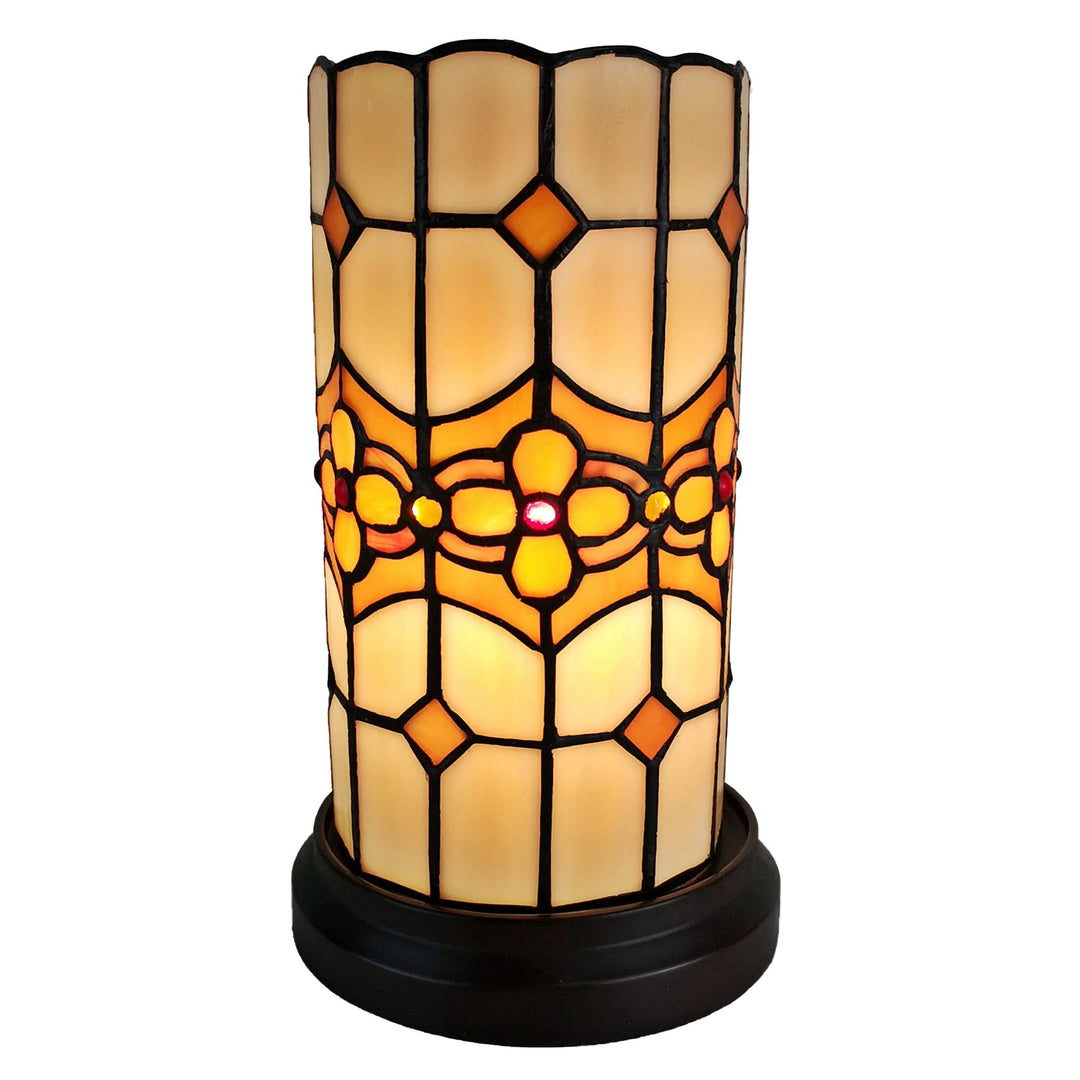 Amora Floral Decorative Desk Lamps - Tiffany Accent Lamp with Mosaic Lamp Shades