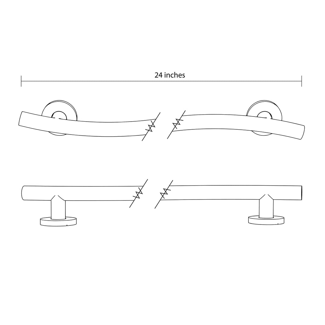 Wave Designer Grab Bar Oil Rubbed BronzeÃ‚ 24 Inch Metal Bronze Finish - Diamond Home USA