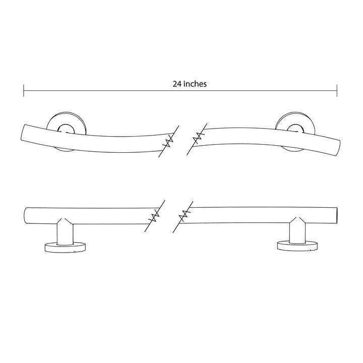 Wave Designer Grab Bar Oil Rubbed BronzeÃ‚ 24 Inch Metal Bronze Finish - Diamond Home USA