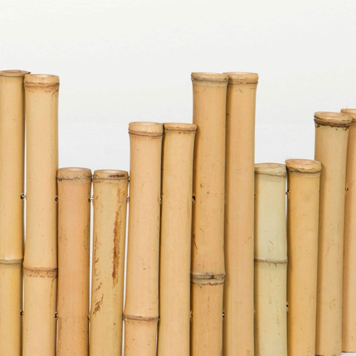 Natural Bamboo Garden Border Landscape Edging 23" L X 8" H (12-Pack) Tan