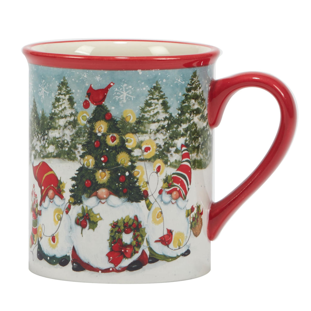 Certified International Christmas Gnomes 16 oz. ugs Set of 4 Assorted Designs - Diamond Home USA