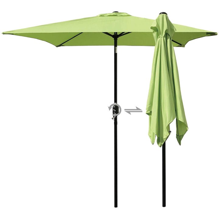 6.5' Square Green Classic Outdoor Table Market Umbrella With Tilt/crank 4 Ribs - Diamond Home USA