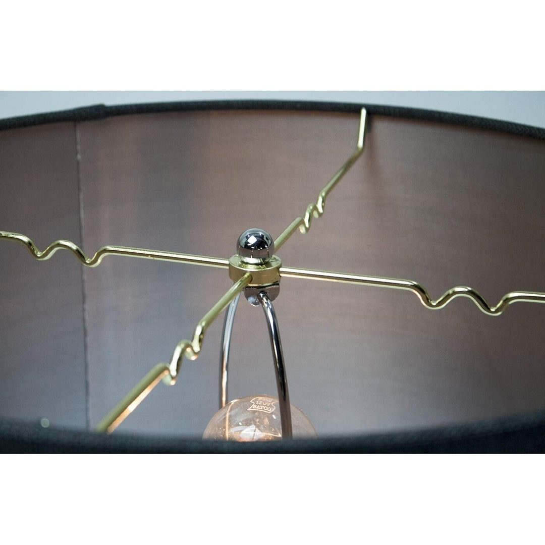 Granite Grey Burlap Shallow Drum Lampshade 18x18x10 Modern Contemporary - Diamond Home USA