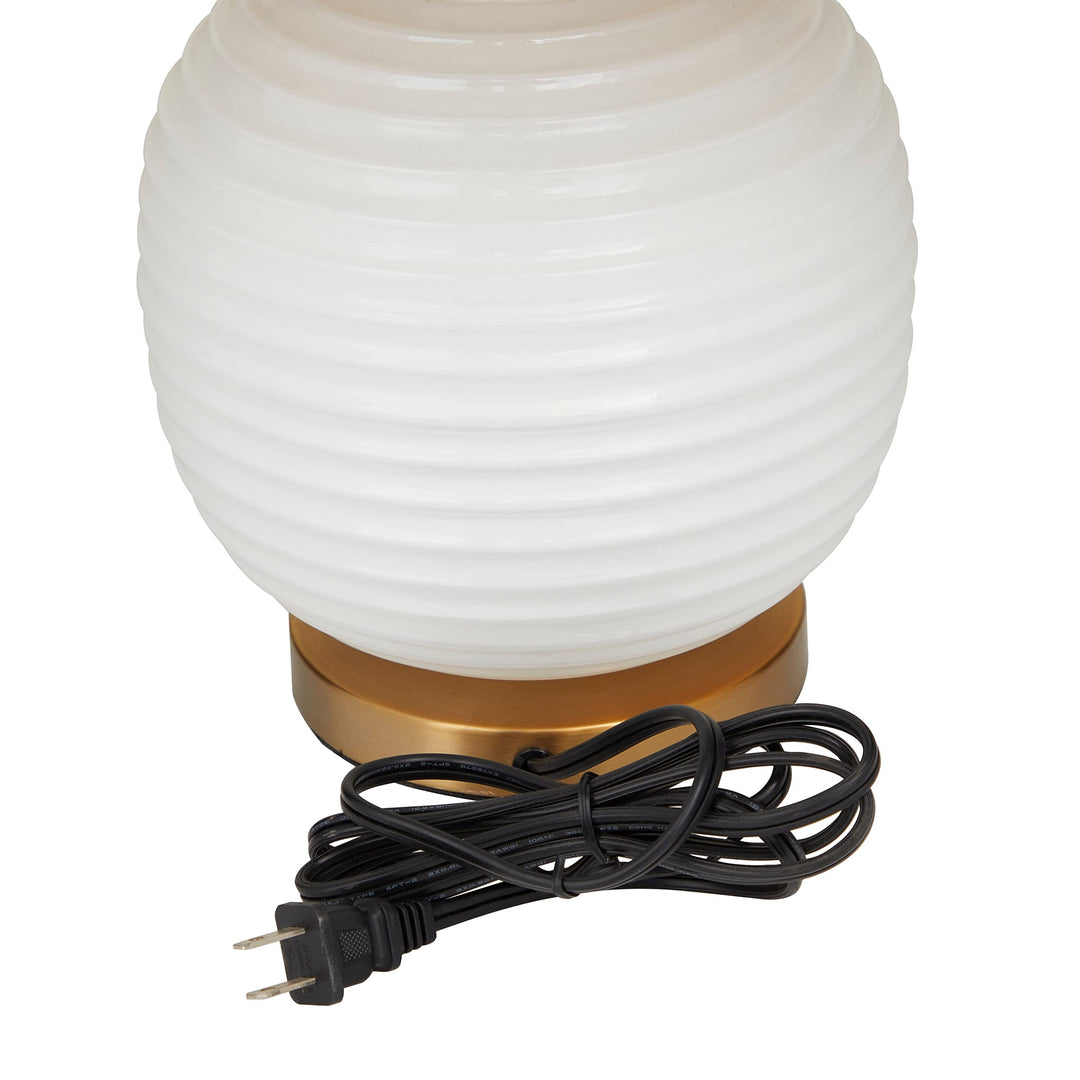 White Glass Modern Accent Lamp 13 X 19 Contemporary Energy Efficient - Diamond Home USA