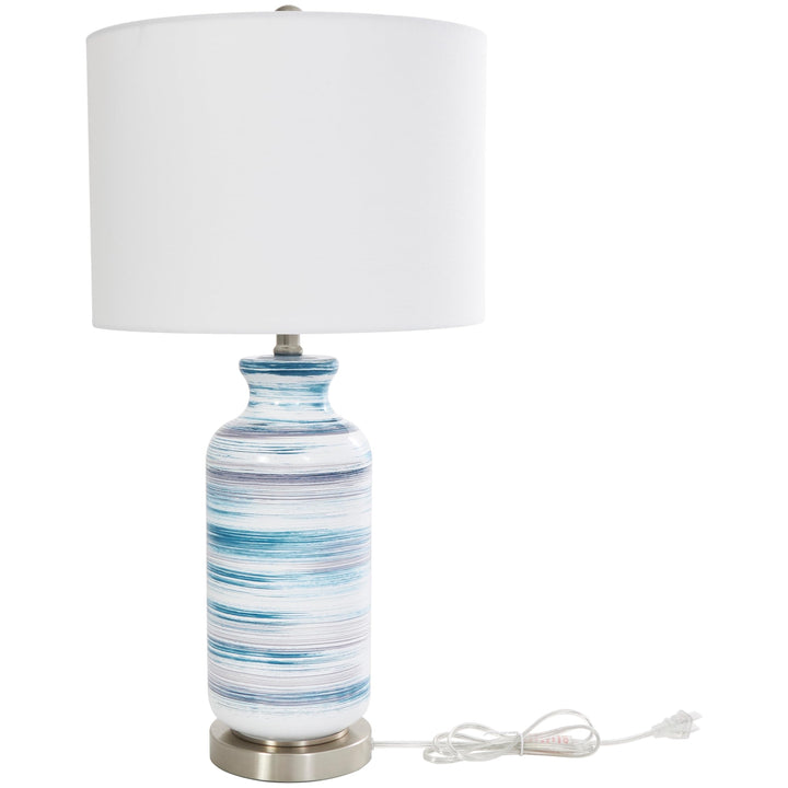 Glass Accent Lamp Blue Modern Contemporary - Diamond Home USA