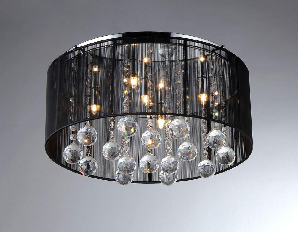 Warehouse of Tiffany Jasmine Crystal Chandelier Black 9" - Diamond Home USA